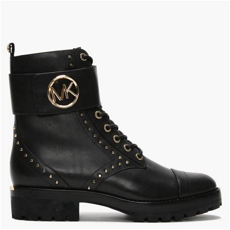 michael kors black leather boots|michael kors leather bootie sale.